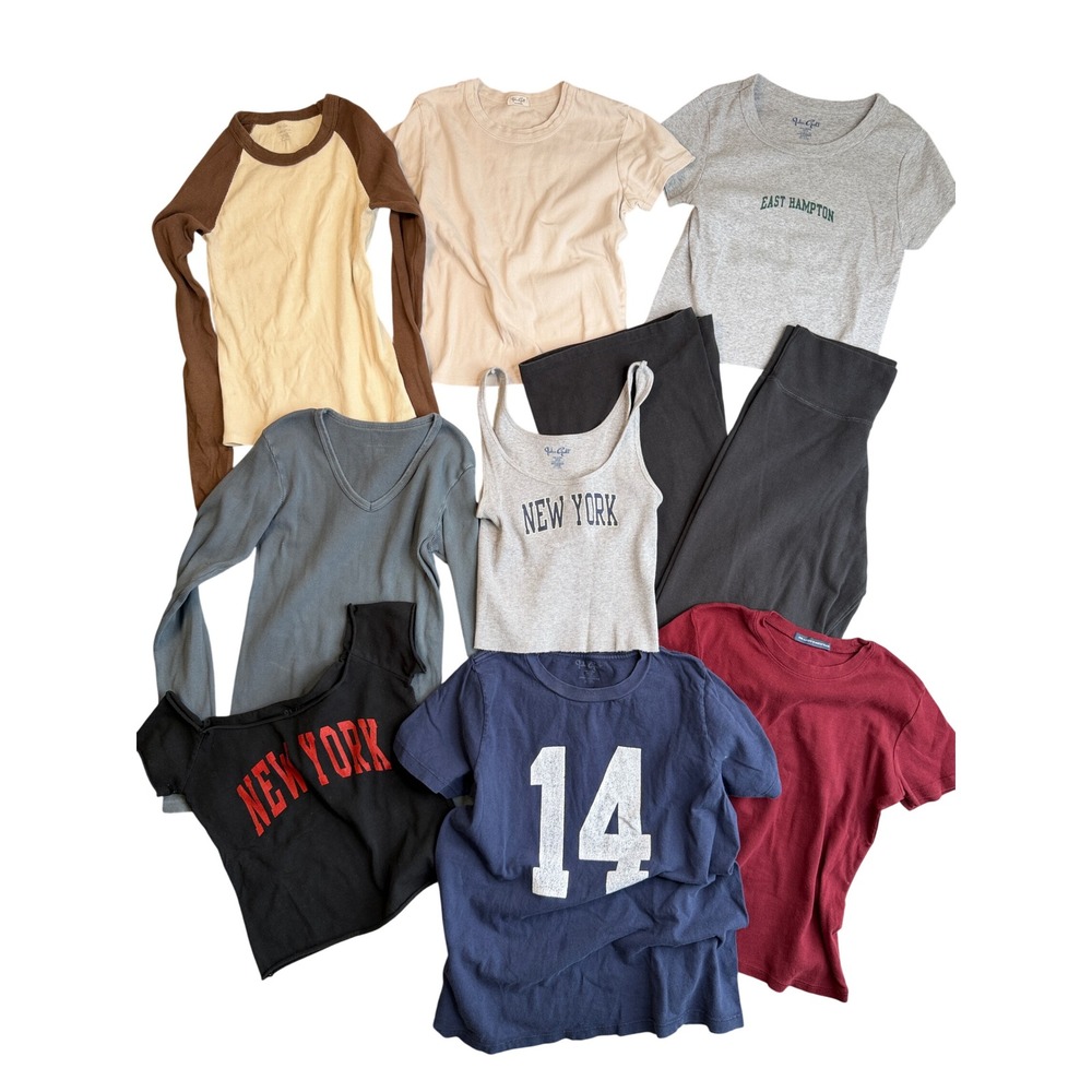 Brandy Melville John Galt Bundle 9 Items OS Campus Sporty Lounge Top Pant Basics